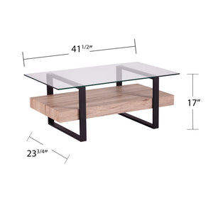 Glass-top coffee table w/ storage Image 8