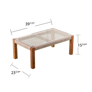 Indoor/outdoor cocktail table w/ glass top Image 8