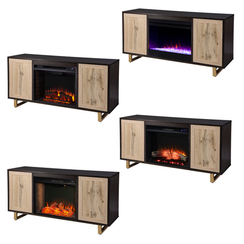 Image of Modern electric fireplace w/ storage Image 9
