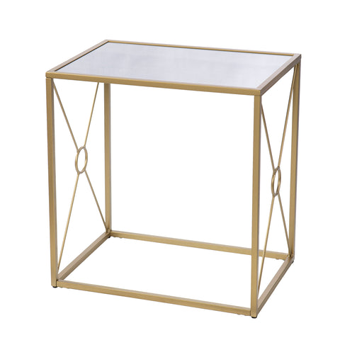 Image of End table w/ antiqued mirror tabletop Image 5