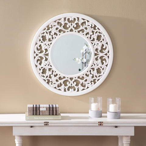 Image of Round mirror with decorative trim Image 1