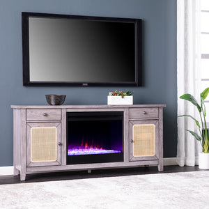 Fireplace media console w/ storage Image 1