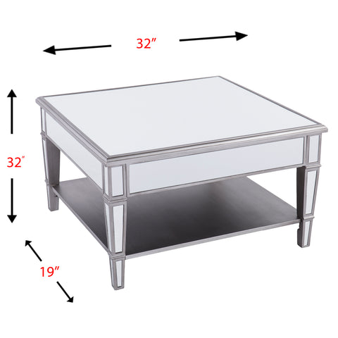 Image of Mirrored coffee table w/ storage Image 10