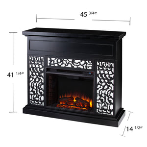 Modern electric fireplace w/ mirror accents Image 8