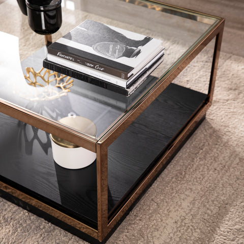 Image of Square cocktail table w/ glass top Image 2