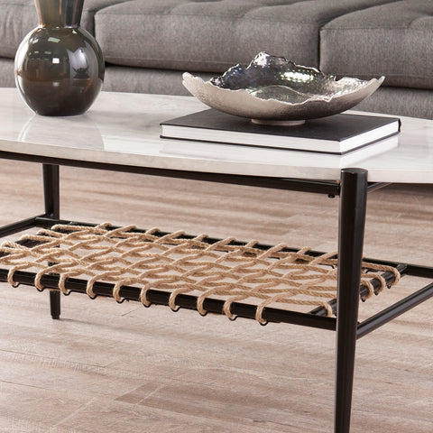 Image of Elongated oval coffee table Image 10