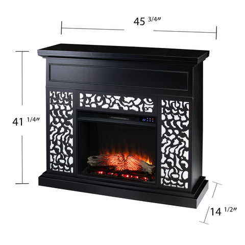 Image of Modern electric fireplace w/ mirror accents Image 8