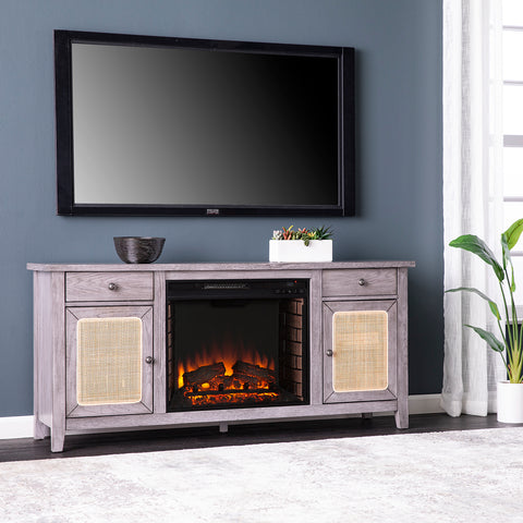 Image of Fireplace media console w/ storage Image 1