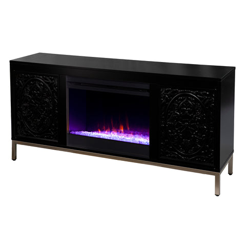 Image of Low-profile media console w/ color changing fireplace Image 3
