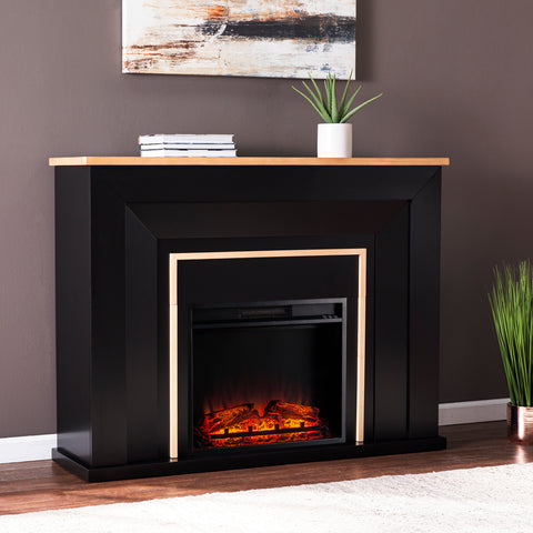 Image of Two-tone electric fireplace Image 1