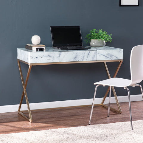 Image of Faux-marble writing desk Image 1