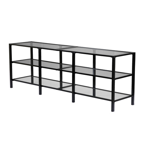 Tyler Metal/Glass TV Stand – Transitional Style - Black