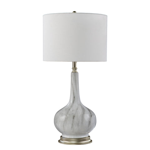 Image of Faux marble table lamp w/ shade Image 3