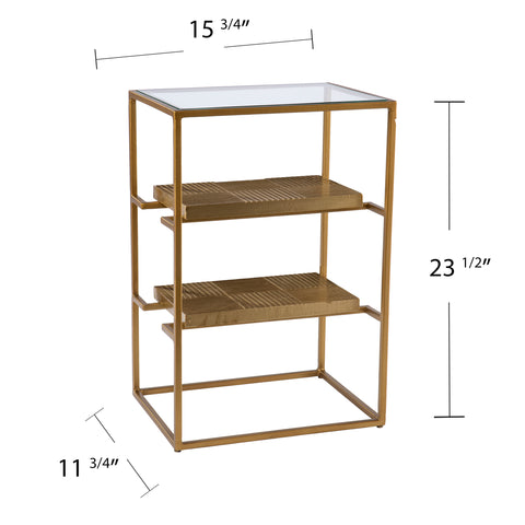 Image of Penketh Glass-Top End Table w/ Storage