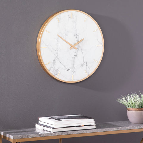 Image of Faux marble wall clock Image 1