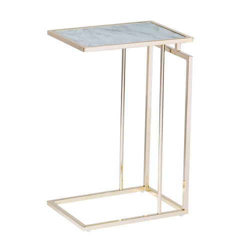 Image of Metal and glass tablet desk or snack table Image 5