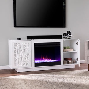 Low-profile media cabinet w/ color changing fireplace Image 8