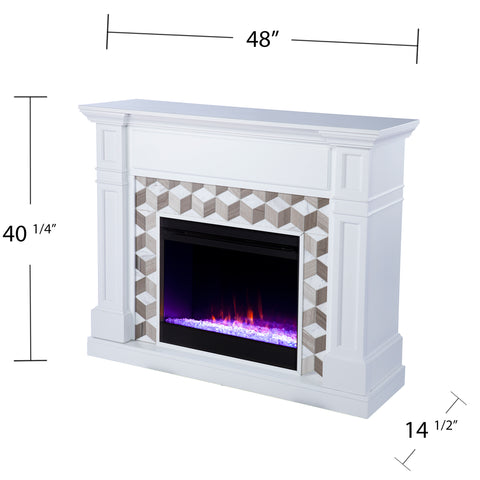 Image of Electric fireplace w/ color changing flames Image 8