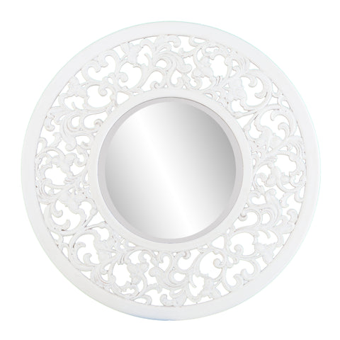Round mirror with decorative trim Image 3
