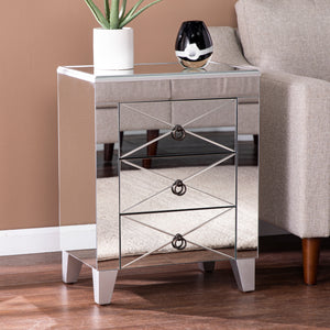 Mirrored side table with storage Image 3