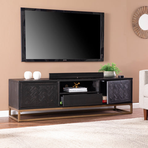 Image of Reclaimed wood TV console with storage Image 3