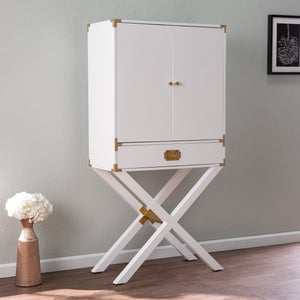 Sleek bar cabinet w/ gold accents Image 1
