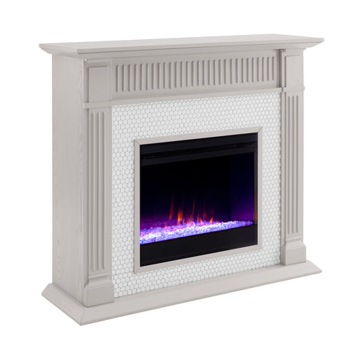 Image of Fireplace mantel w/ ceramic tile surround Image 5