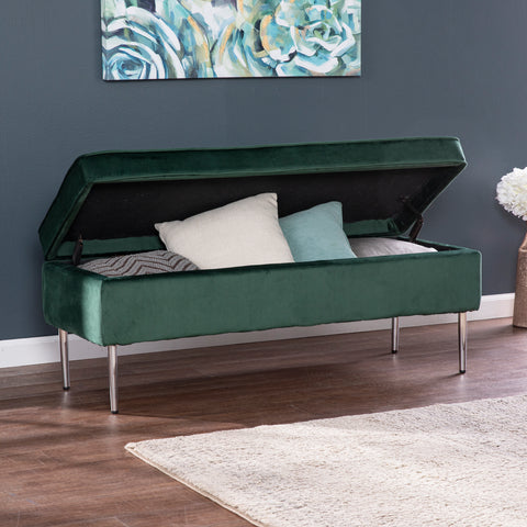 Image of Multifunctional upholstered storage bench Image 3