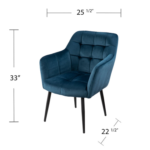 Image of Velvet club chair or accent seat Image 6
