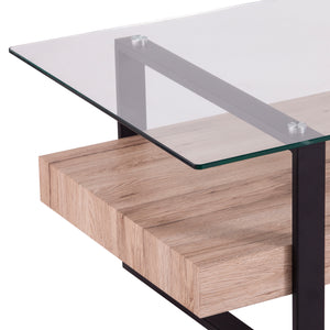Glass-top coffee table w/ storage Image 7
