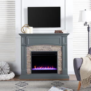 Seneca Color Changing Media Fireplace – Gray