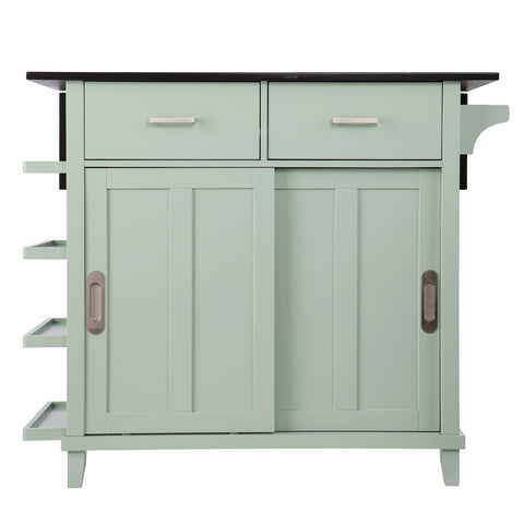 Image of Stationary kitchen island w/ drop-leaf countertop Image 2