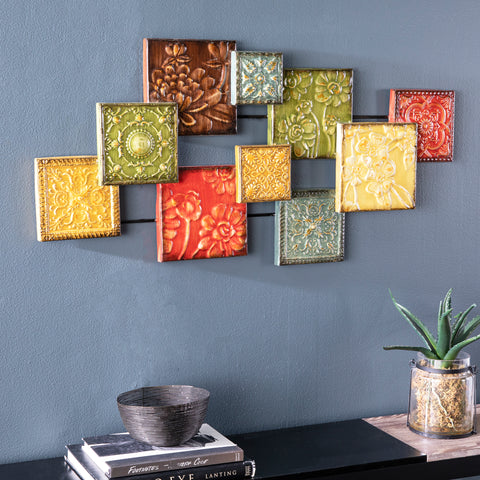 Image of Decorative wall art with multicolor squares Image 3
