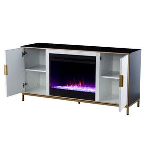 Modern electric fireplace w/ media storage Image 10