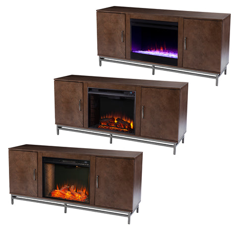 Image of Low-profile fireplace w/ storage Image 8