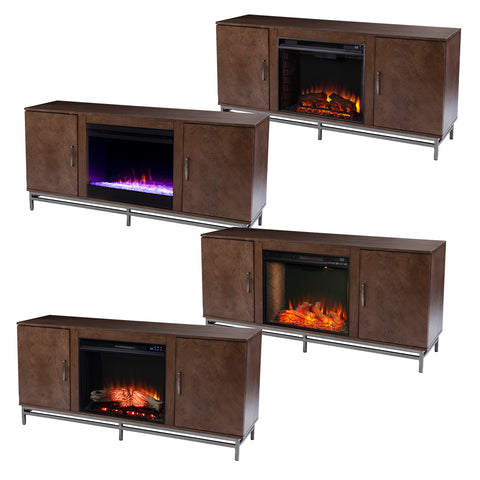 Image of Color changing fireplace w/ media storage Image 9