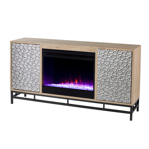 Image of Color changing electric fireplace w/ media storage Image 5
