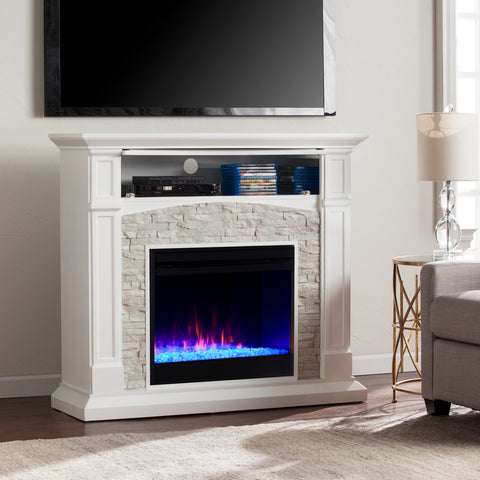 Image of Seneca Color Changing Media Fireplace – White