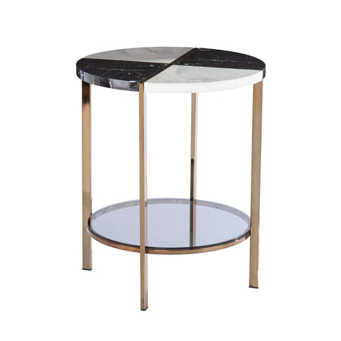 Image of Round two-tone side table Image 4