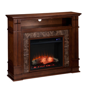 Electric media fireplace w/ faux granite surround Image 8