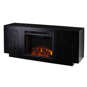 Low-profile media cabinet w/ electric fireplace Image 3