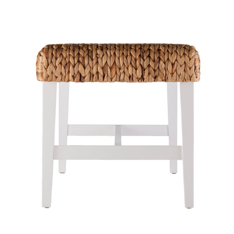 Image of Standerson White Woven Coffee Table Bench