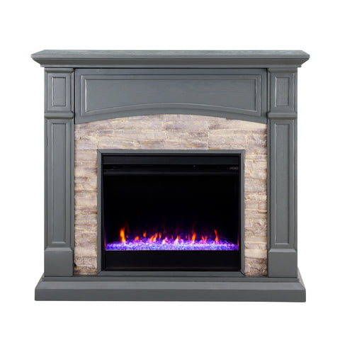 Image of Seneca Color Changing Media Fireplace – Gray