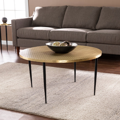 Image of Coffee table with brass tabletop Image 1