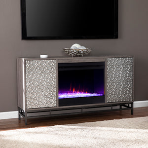 Color changing electric fireplace w/ media storage Image 1