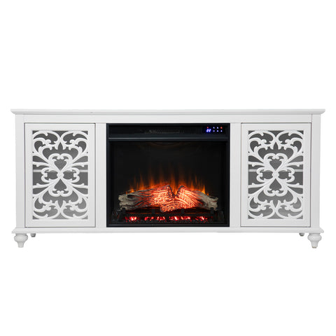 Image of Low-profile media console w/ electric fireplace Image 3