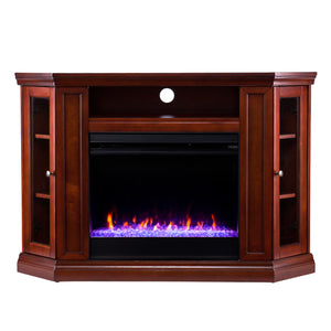 Corner convertible media fireplace w/ color changing flames Image 4