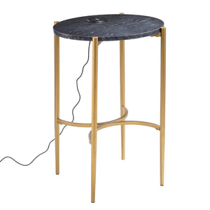 Marble-top accent table w/ wireless charging station Image 4