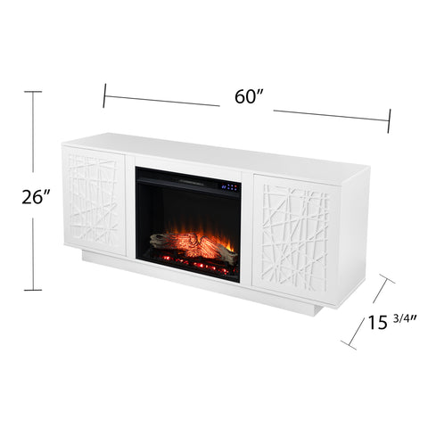 Image of Low-profile media cabinet w/ electric fireplace Image 8