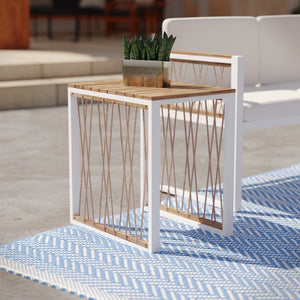 Slatted outdoor end table Image 1